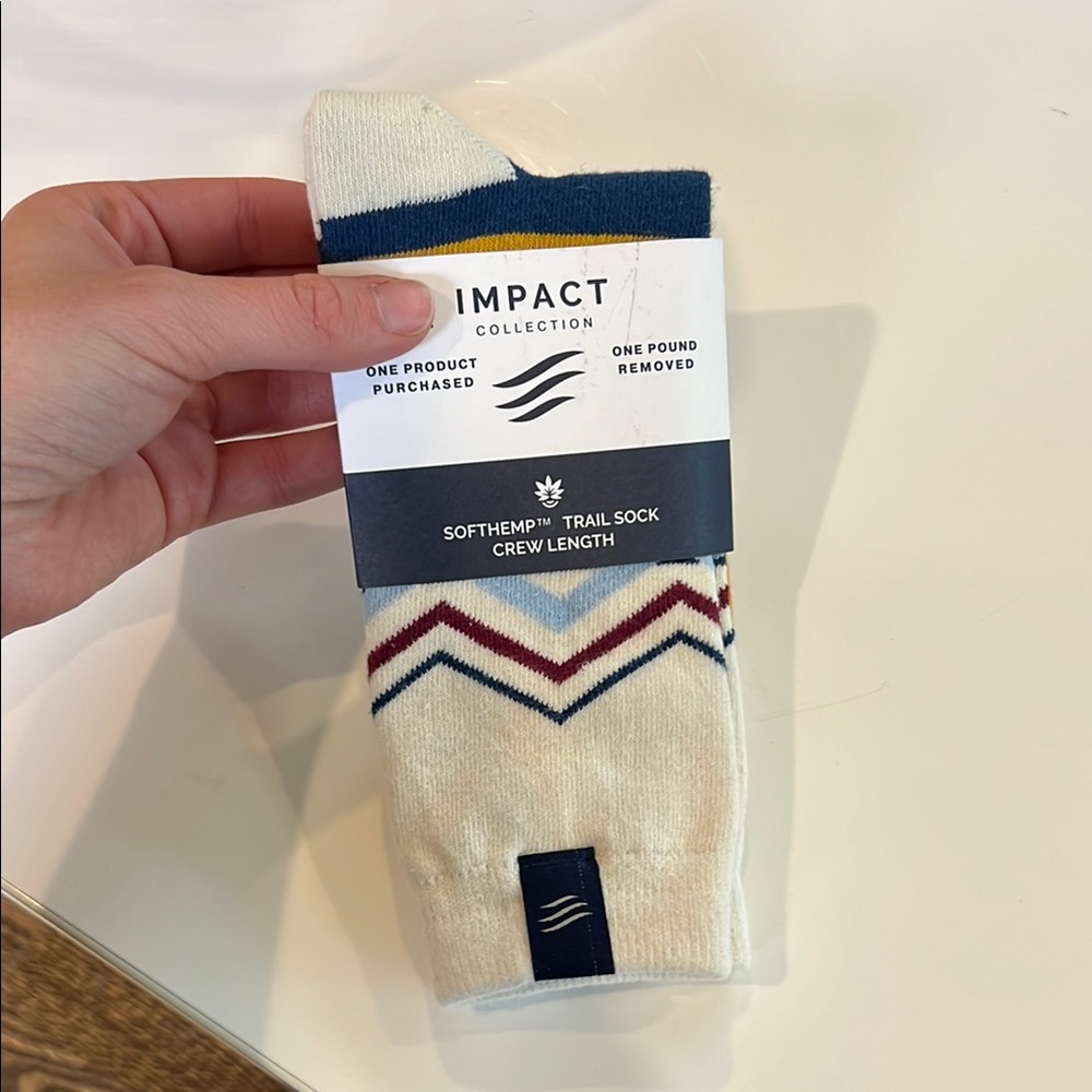 Pact Cream Casual Socks with Chevron Design